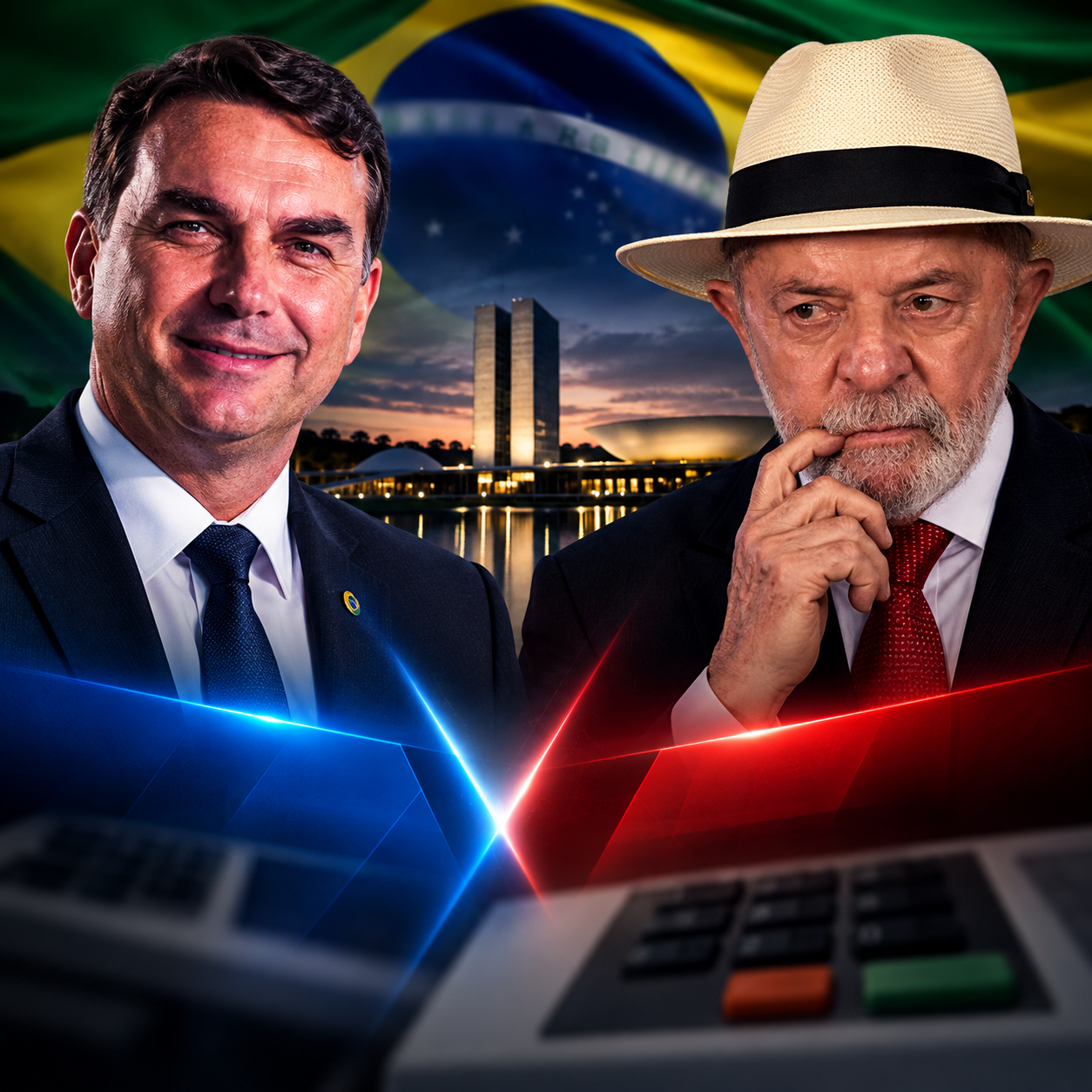 Flávio Bolsonaro chega a 49% e abre vantagem sobre Lula em cenário de segundo turno, aponta Futura